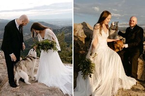「不能少了我們！」婚禮進行中腳邊突然「毛毛的」兩隻狗狗路過亂入搶合照