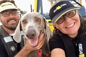 狗狗每天陪船長爸出海搭救「受困船隻」用笑容療癒人心：我們來幫忙了～