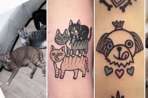 獨一無二！韓國刺青師把貓貓狗狗變成卡通，完美捕捉到寵物的神髓啊～(*´∀`)~♥