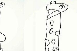 兒子說他畫了一隻長頸鹿？！沒想到爸爸把它變成「真的」...結果讓看的人完全笑噴！（圖+影片）