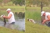 三月大的幼犬被咬住！佛州「74歲」男子與鱷魚「肉身搏鬥」救愛犬一命！