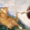 胖橘貓有個藝術家奴才，於是牠就入侵了各個「世界名畫」裡...真的每一張都毫無違和感XD
