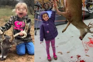 今年最變態！？女獵人舉辦「小小獵人比賽」，鼓勵幼童跟獵物「血腥合照」