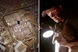 颶風摧毀家園！狗狗受困十三天暖攝影師遙控「紅外線無人機」成功救援