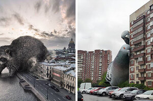 俄羅斯藝術家帶著大家一起「大開腦洞」，帶你一起體驗一下當巨人國的動物都進入了城市...