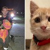 有貓受困水溝！消防員獲報暖心救援 對小貓咪「一見鍾情」兩個月後領養回家