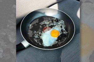 好奇網友為甚麼要在車上煎蛋？直到看見這張照片...才知道密閉的車內有多恐怖！！